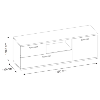 TV komoda TWENTY dub castello/alpská bílá/grafit 6