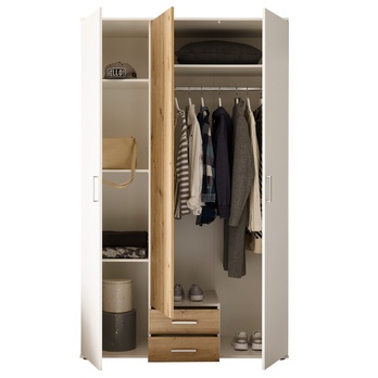 Šatní skříň UMIA bílá/dub artisan 2