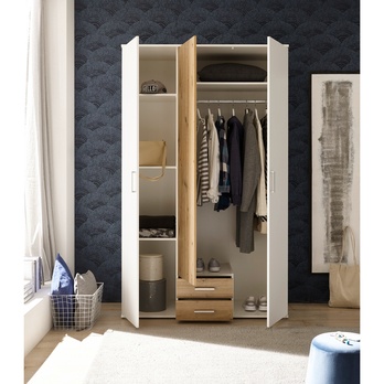 Šatní skříň UMIA bílá/dub artisan 6