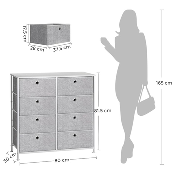 Komoda UNIT 5 bílá/šedá 6