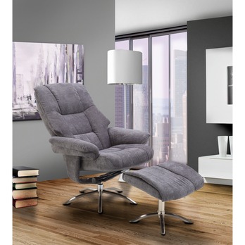 Relaxační křeslo s podnožkou URIEL šedá 1
