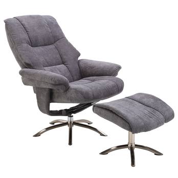 Relaxační křeslo s podnožkou URIEL šedá 2