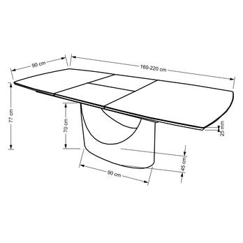 Jídelní stůl USMON bílý mramor/černá 5