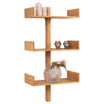 Nástěnný regál VALLO bambus, výška 102 cm 1