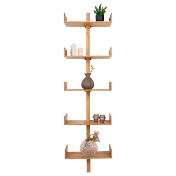 Nástěnný regál VALLO bambus, výška 180 cm 3