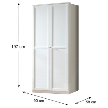 Šatní skříň VANNES bílá, 2dvéřová 4