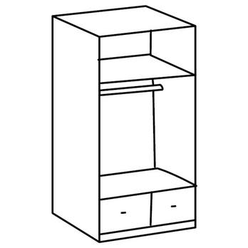 Šatní skříň VANNES bílá, 2dvéřová, 2 zásuvky 2