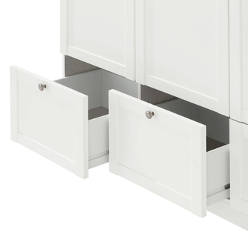 Šatní skříň VANNES bílá, 3dvéřová, 3 zásuvky 4