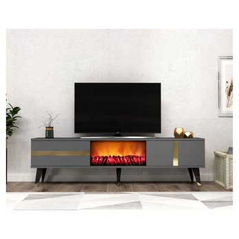 TV stolek VARNA antracitová/zlatá 1