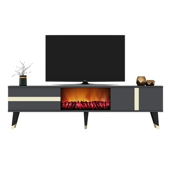 TV stolek VARNA antracitová/zlatá 3