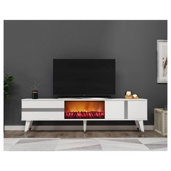 TV stolek VARNA bílá/stříbrná 1