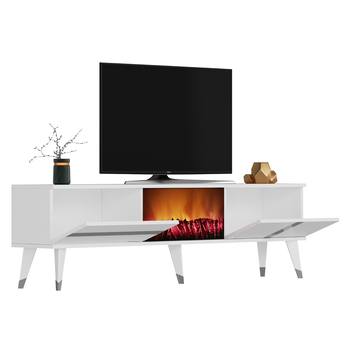 TV stolek VARNA bílá/stříbrná 2