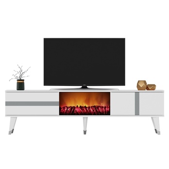 TV stolek VARNA bílá/stříbrná 3