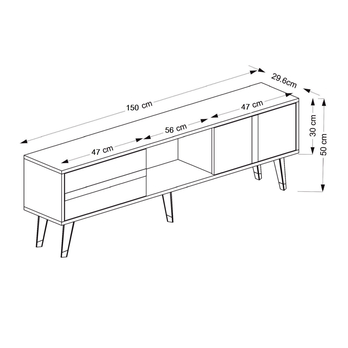 TV stolek VARNA bílá/stříbrná 4