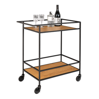 Servírovací vozík VATO dub/černá 3