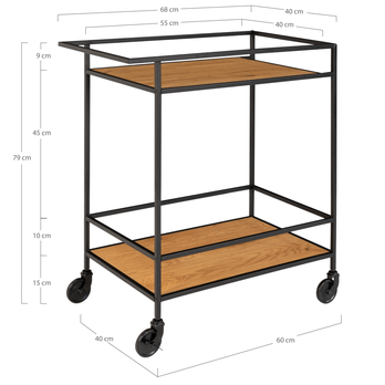Servírovací vozík VATO dub/černá 4