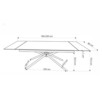 Jídelní stůl VATURANU bílý mramor/černá 11