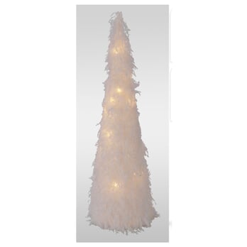 Dekorace kužel VAUGHN bílá, výška 37 cm, s LED osvětlením 1