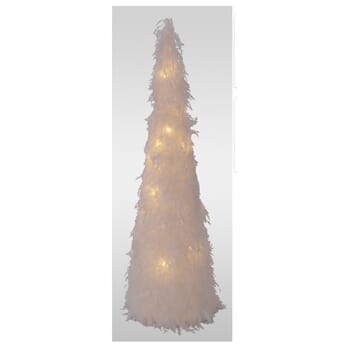 Dekorace kužel VAUGHN bílá, výška 47 cm, s LED osvětlením 1
