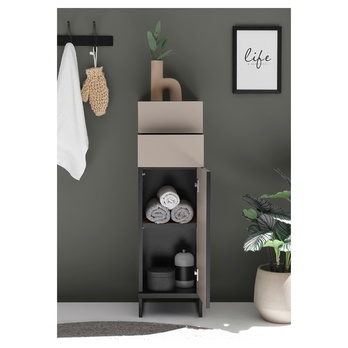 Spodní koupelnová skříňka VEGA 30 kašmírová/černá 6