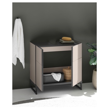 Skříňka pod umyvadlo VEGA 60 kašmírová/černá 6