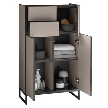 Spodní koupelnová skříňka VEGA 60 kašmírová/černá 2