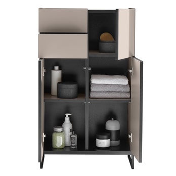 Spodní koupelnová skříňka VEGA 60 kašmírová/černá 4