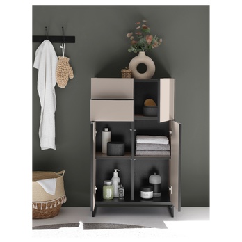 Spodní koupelnová skříňka VEGA 60 kašmírová/černá 6