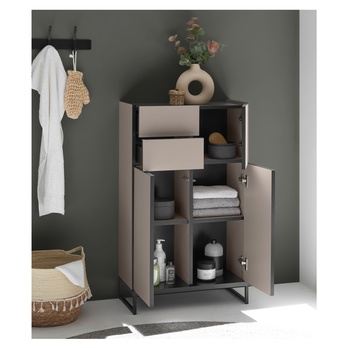 Spodní koupelnová skříňka VEGA 60 kašmírová/černá 8