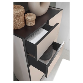 Spodní koupelnová skříňka VEGA 60 kašmírová/černá 9