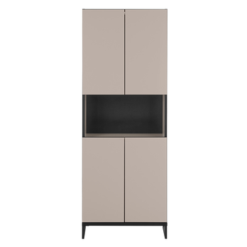 Vysoká koupelnová skříň VEGA 60 kašmírová/černá 3