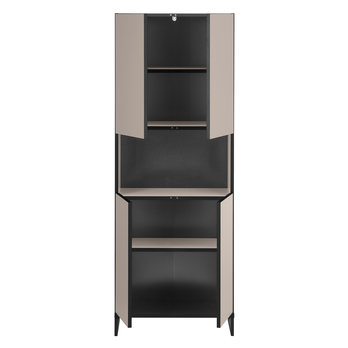 Vysoká koupelnová skříň VEGA 60 kašmírová/černá 4