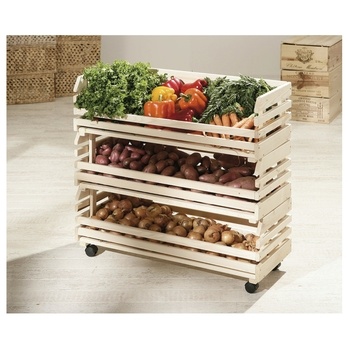 Úložné boxy na ovoce a zeleninu VEGETABLE přírodní jedle 1