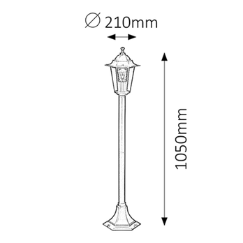 Venkovní stojací lampa VELENCE černá 2
