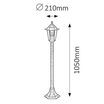 Venkovní stojací lampa VELENCE antická zlatá 1