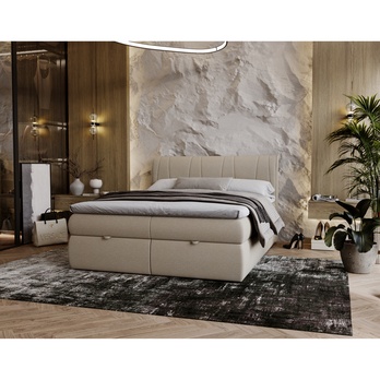 Postel s matrací VELVET béžová, 160x200 cm 1