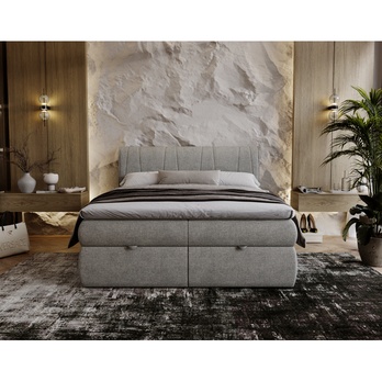 Postel s matrací VELVET šedá, 160x200 cm 3