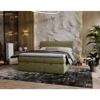 Postel s matrací VELVET zelená, 160x200 cm 1