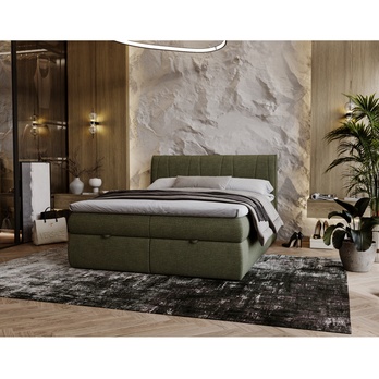 Postel s matrací VELVET olivová, 160x200 cm 1