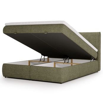 Postel s matrací VELVET olivová, 160x200 cm 2