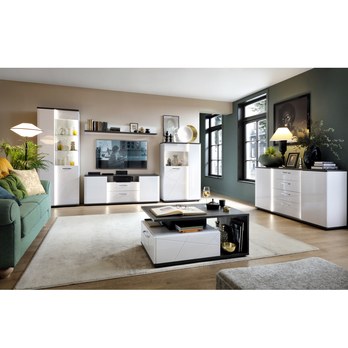 Konferenční stolek VENEZIA VENT01 alpská bílá/černá 1