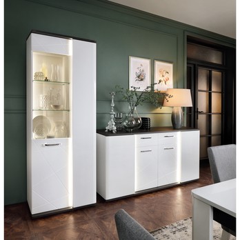 Vitrína VENEZIA VENV01 pravá, alpská bílá/černá 1