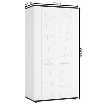 Skříň VENEZIA VES02 alpská bílá/černá 2