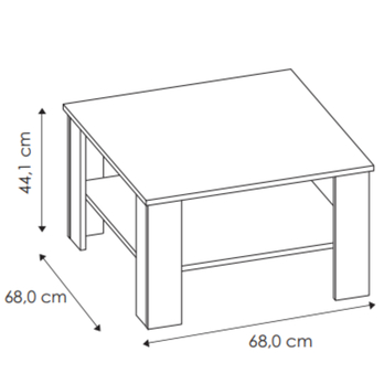 Konferenční stolek VENTA alpská bílá, šířka 68 cm 5