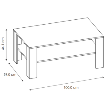 Konferenční stolek VENTA alpská bílá, šířka 100 cm 4