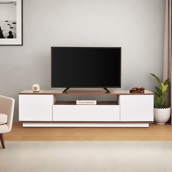 TV stolek VERAMONT bílá/ořech 1