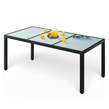 Zahradní stůl VERONA 4 černá/mléčné sklo, šířka 190 cm 1