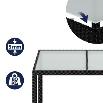 Zahradní stůl VERONA 4 černá/mléčné sklo, šířka 190 cm 3