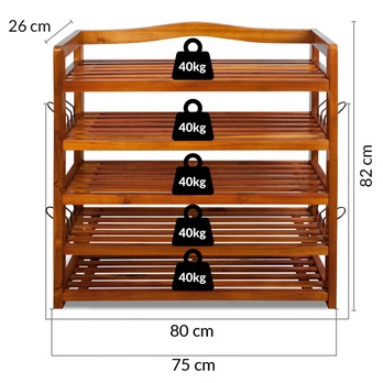 Policový botník VERSA akácie 6