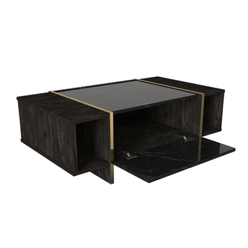 Konferenční stolek VEYRON černá/zlatá 3